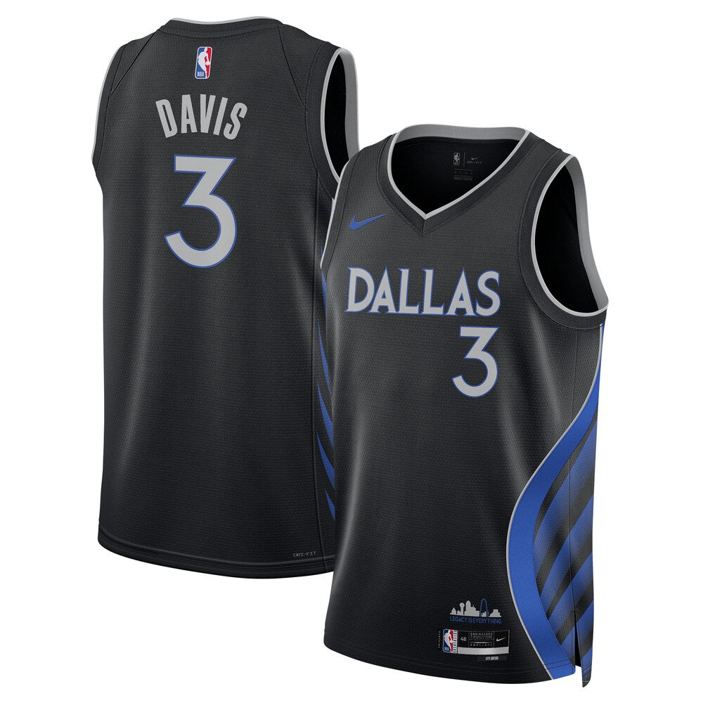 Dallas Mavericks 202526 City Edition Swingman Jersey Black Anthony Davis Unisex | RTJ13190