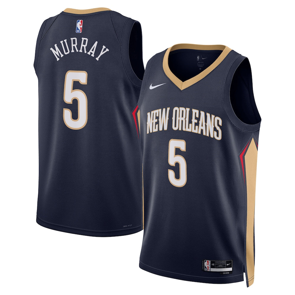 New Orleans Pelicans Icon Edition Swingman Jersey Navy Dejounte Murray Unisex | RTJ13182