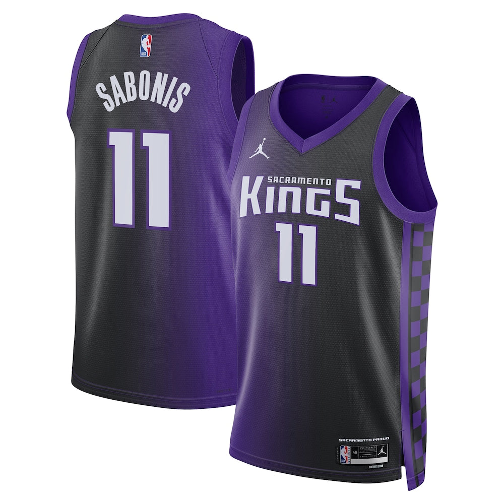 Sacramento Kings Jordan Brand Statement Edition Swingman Jersey Purple Domantas Sabonis Unisex | RTJ13170