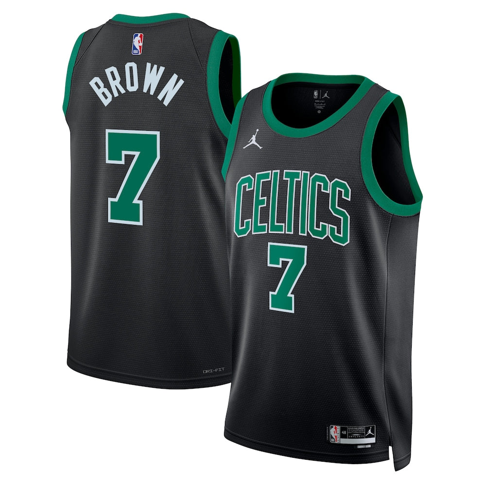 Boston Celtics Jordan Statement Edition Swingman Jersey Green Jaylen Brown Unisex | RTJ13164