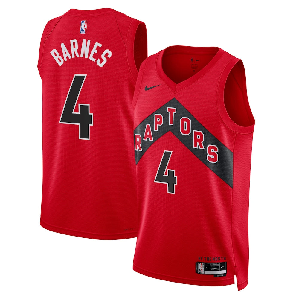 Toronto Raptors Icon Edition Swingman Jersey Red Scottie Barnes Unisex | RTJ13161