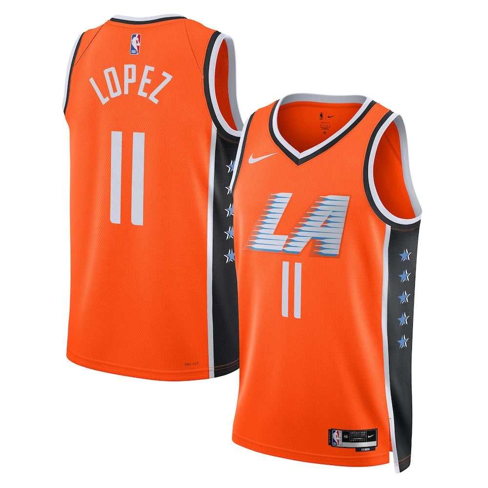 La Clippers 202526 City Edition Swingman Jersey Orange Brook Lopez Unisex | RTJ13159