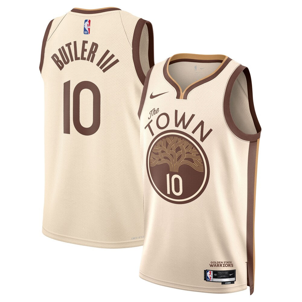 Golden State Warriors 202526 City Edition Swingman Jersey Tan Jimmy Butler Iii Unisex | RTJ13142