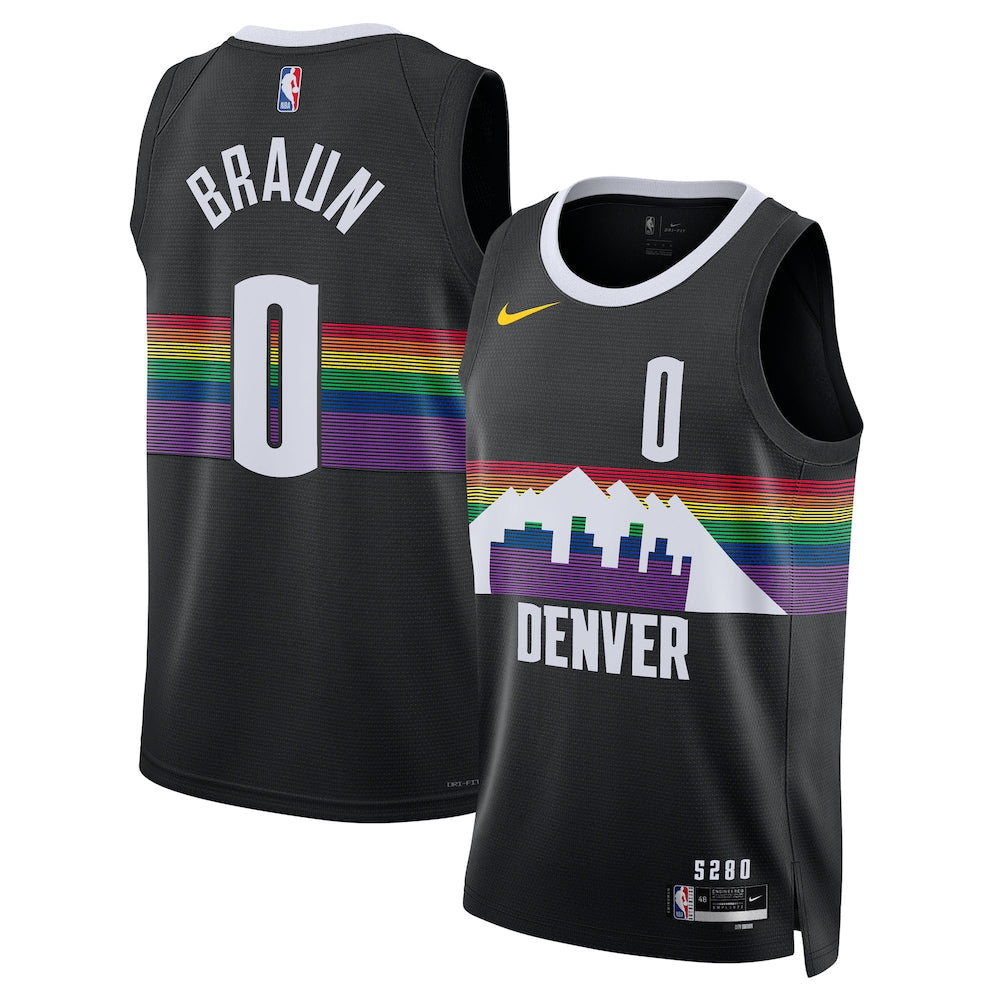 Denver Nuggets 202526 City Edition Swingman Jersey Black Christian Braun Unisex | RTJ13126