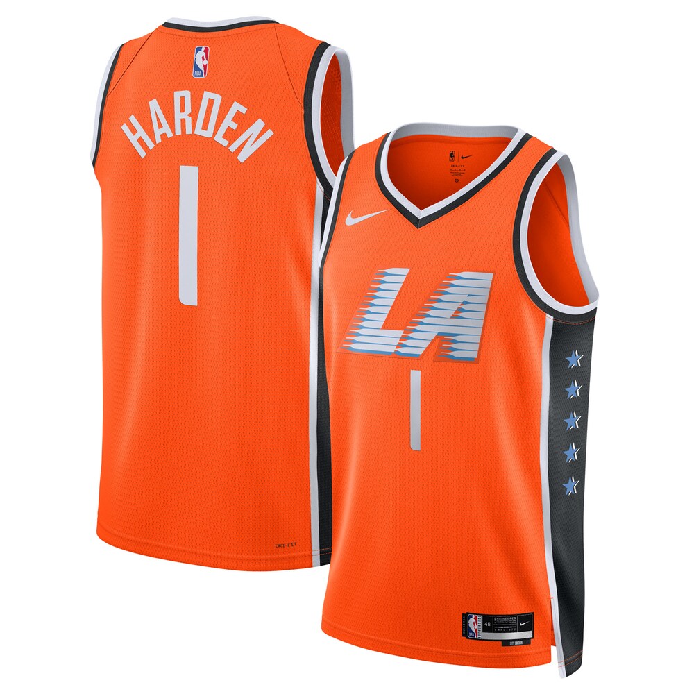 La Clippers 202526 City Edition Swingman Jersey Orange James Harden Unisex | RTJ13110