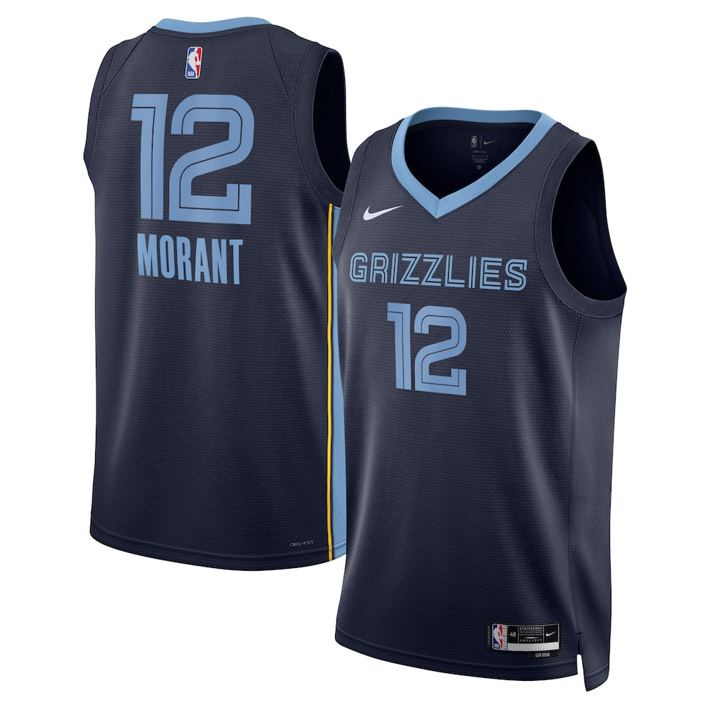 Memphis Grizzlies Icon Edition Swingman Jersey Navy Ja Morant Unisex | RTJ13106