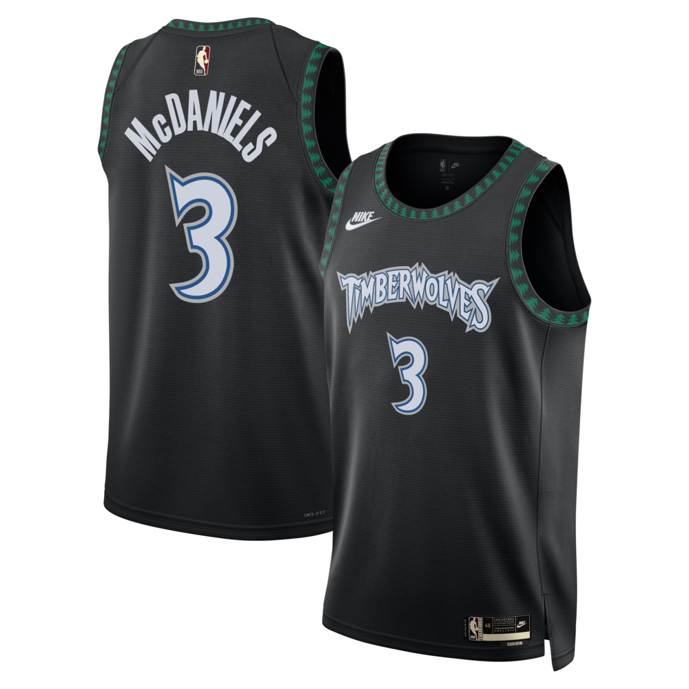 Minnesota Timberwolves Classic Edition Jersey Black Jaden Mcdaniels Unisex | RTJ13122