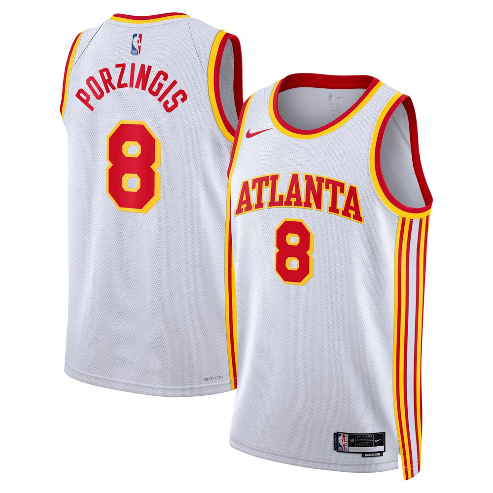 Atlanta Hawks Association Edition Swingman Jersey White Kristaps Porzngiis Unisex | RTJ13119