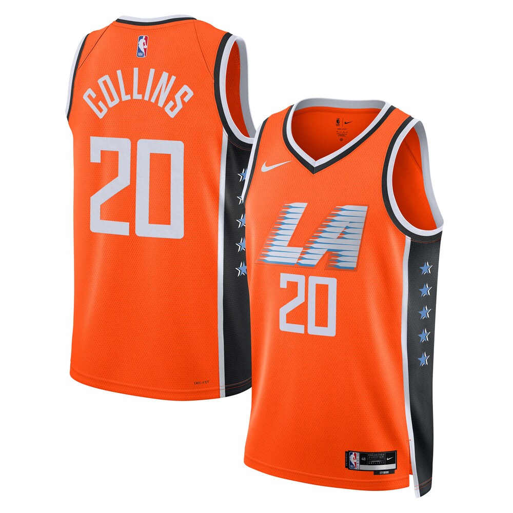 La Clippers 202526 City Edition Swingman Jersey Orange John Collins Unisex | RTJ13064