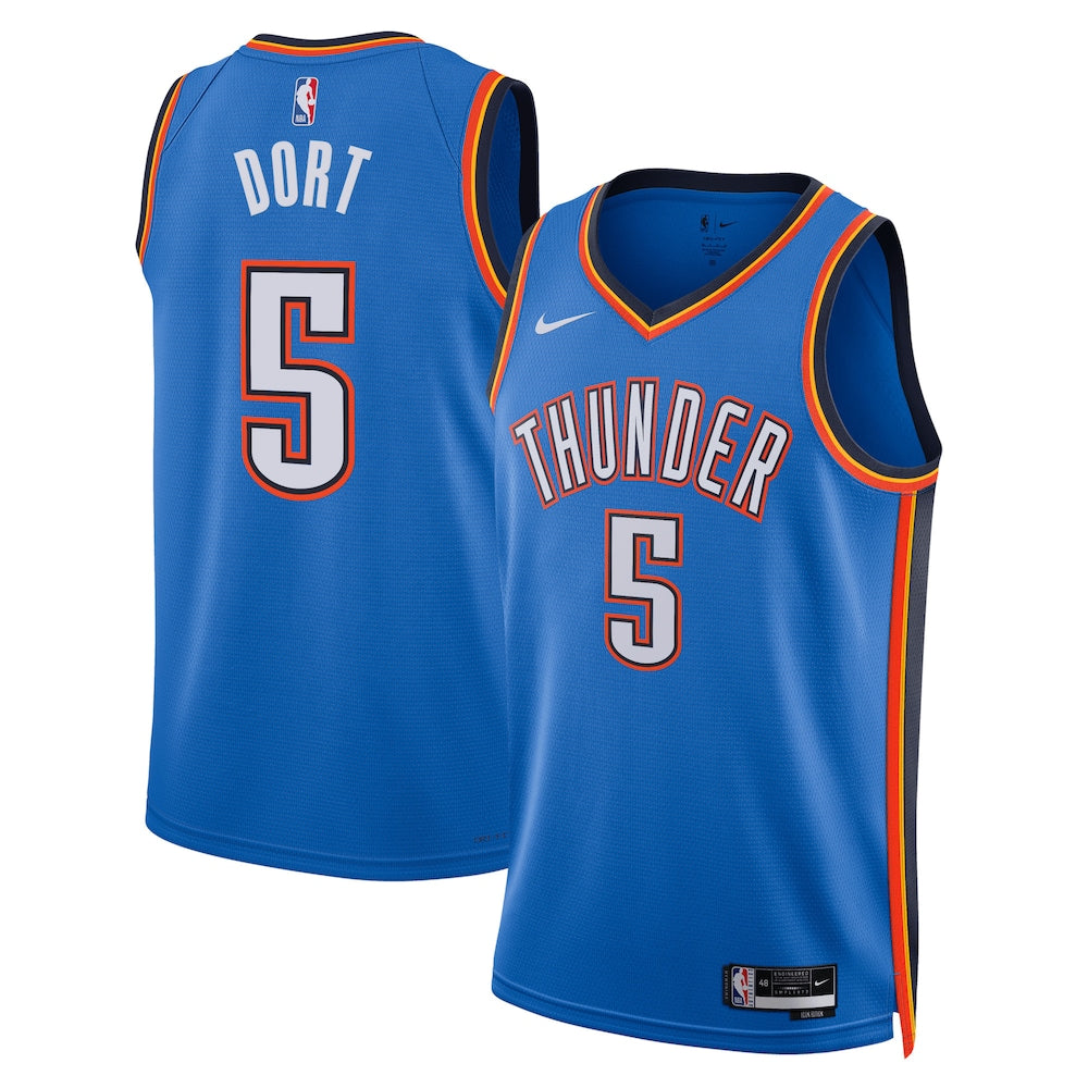 Oklahoma City Thunder Icon Edition Swingman Jersey Blue Luguentz Dort Unisex | RTJ13060