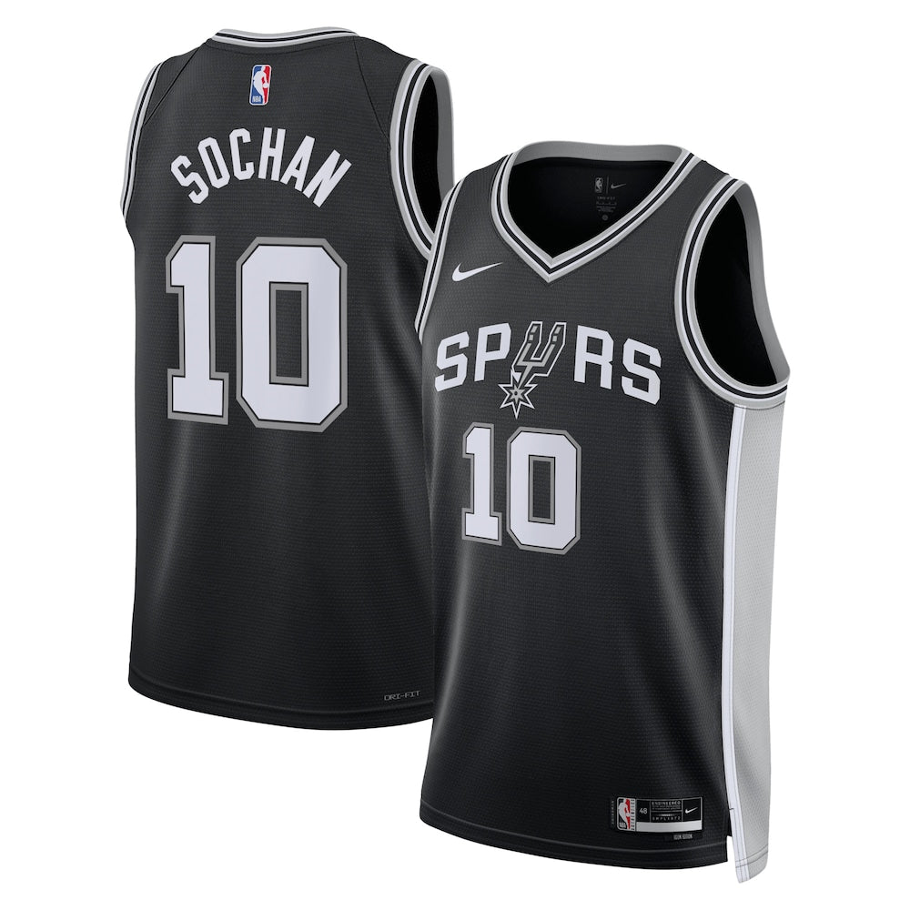 San Antonio Spurs Icon Edition Swingman Jersey Black Jeremy Sochan Unisex | RTJ13012