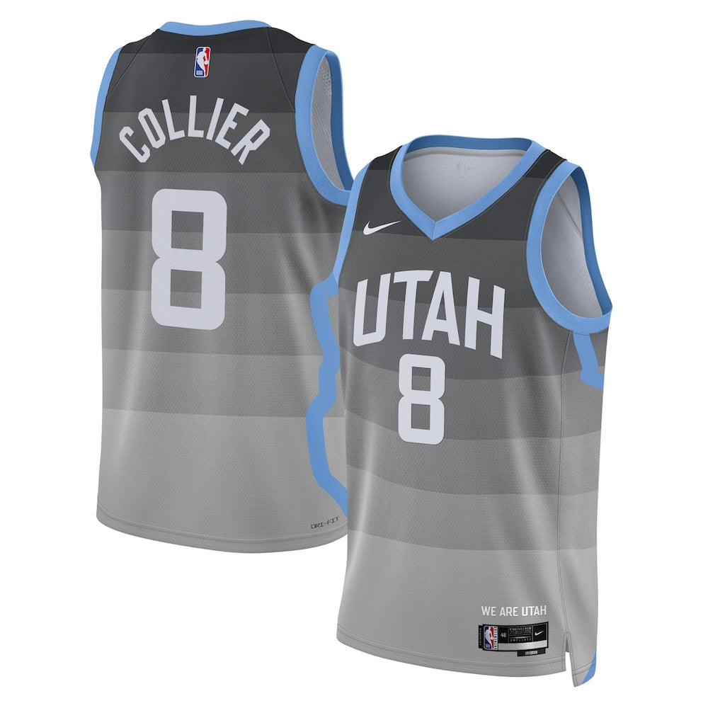Utah Jazz 202526 City Edition Swingman Jersey Gray Isaiah Collier Unisex | RTJ13018