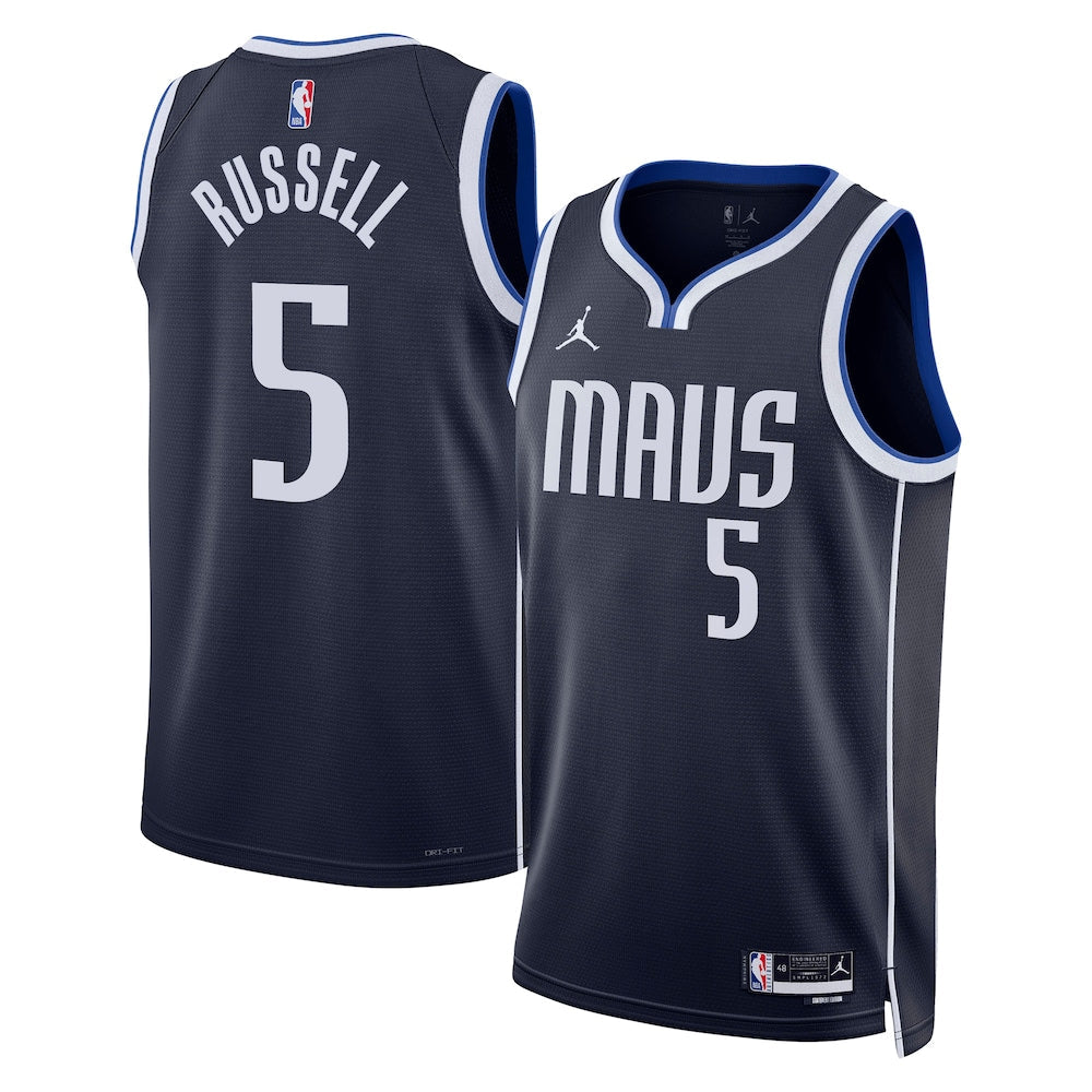 Dallas Mavericks Jordan Brand Statement Edition Swingman Jersey Navy Dangelo Russell Unisex | RTJ13002