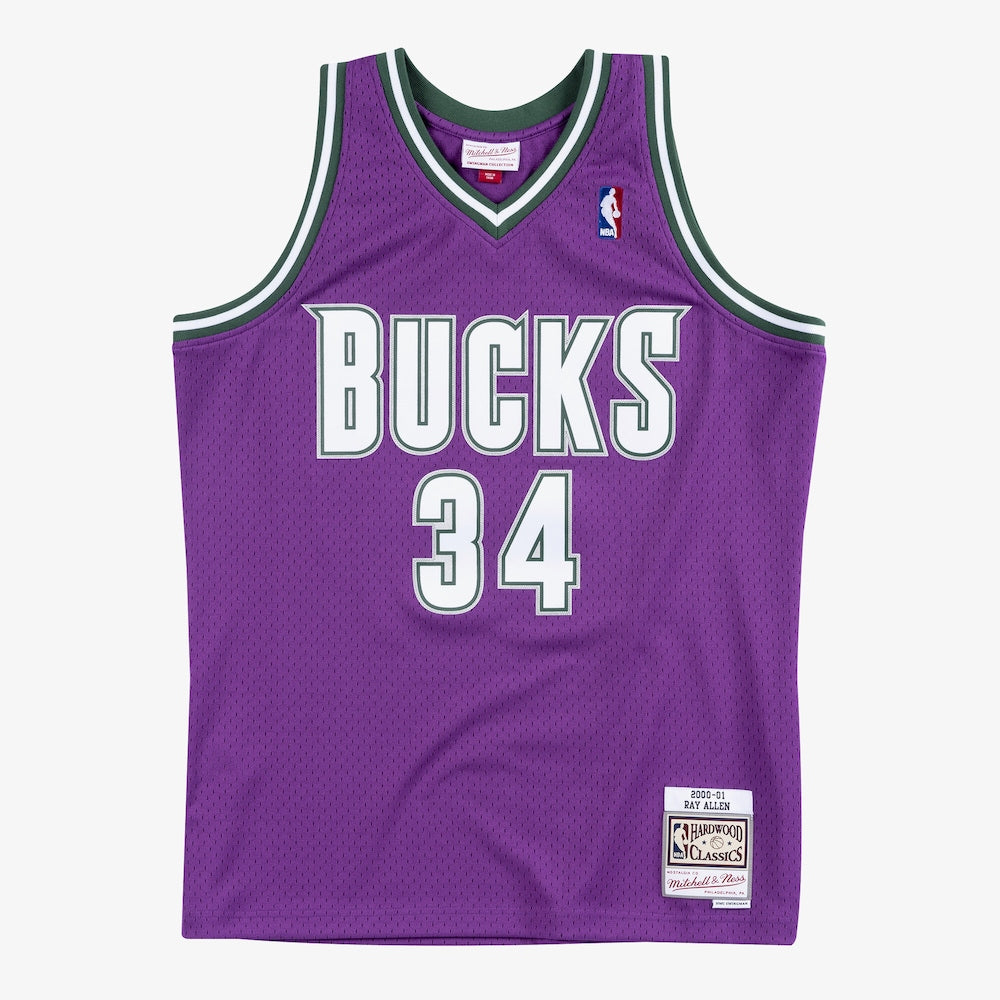 Milwaukee Bucks Swingman Jersey Road Ray Allen 2000 01 | Stitched Jersey RTJS 12148