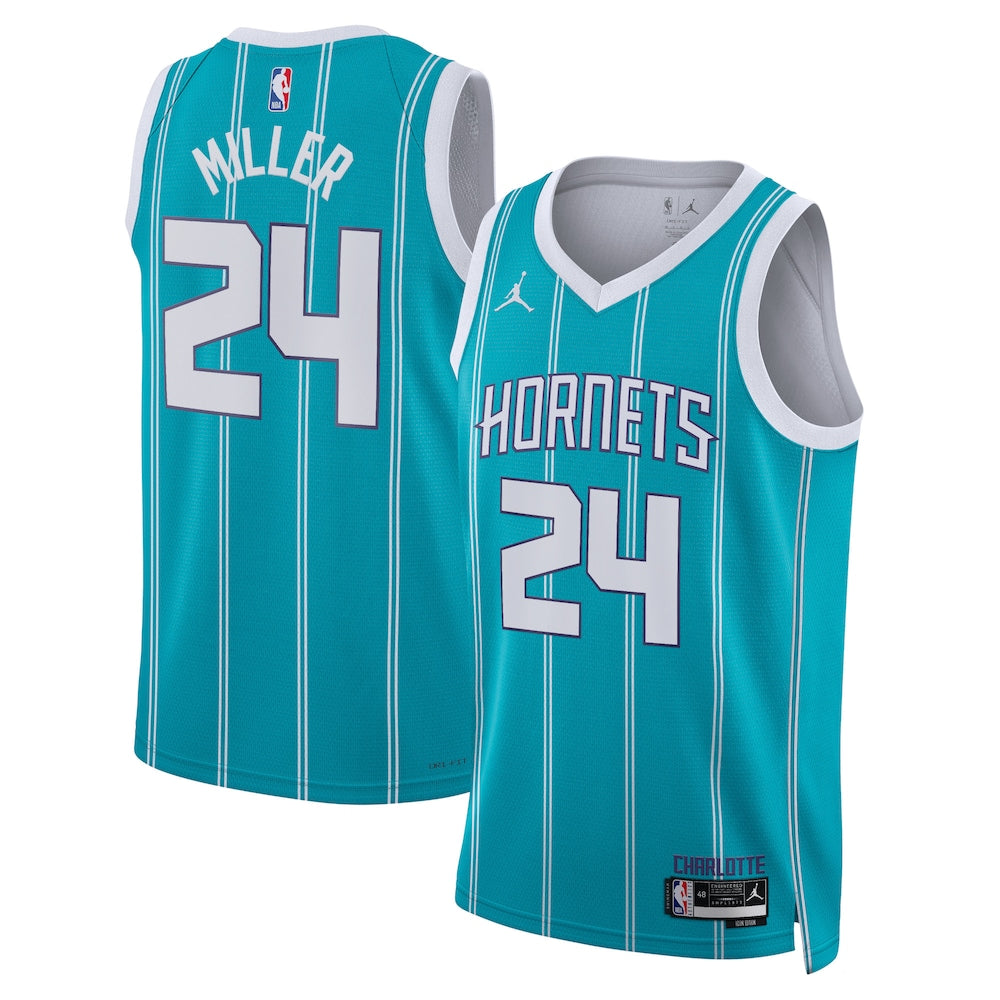 Charlotte Hornets Jordan Brand Icon Edition Swingman Jersey Teal Brandon Miller Unisex | Stitched Jersey RTJS 12142