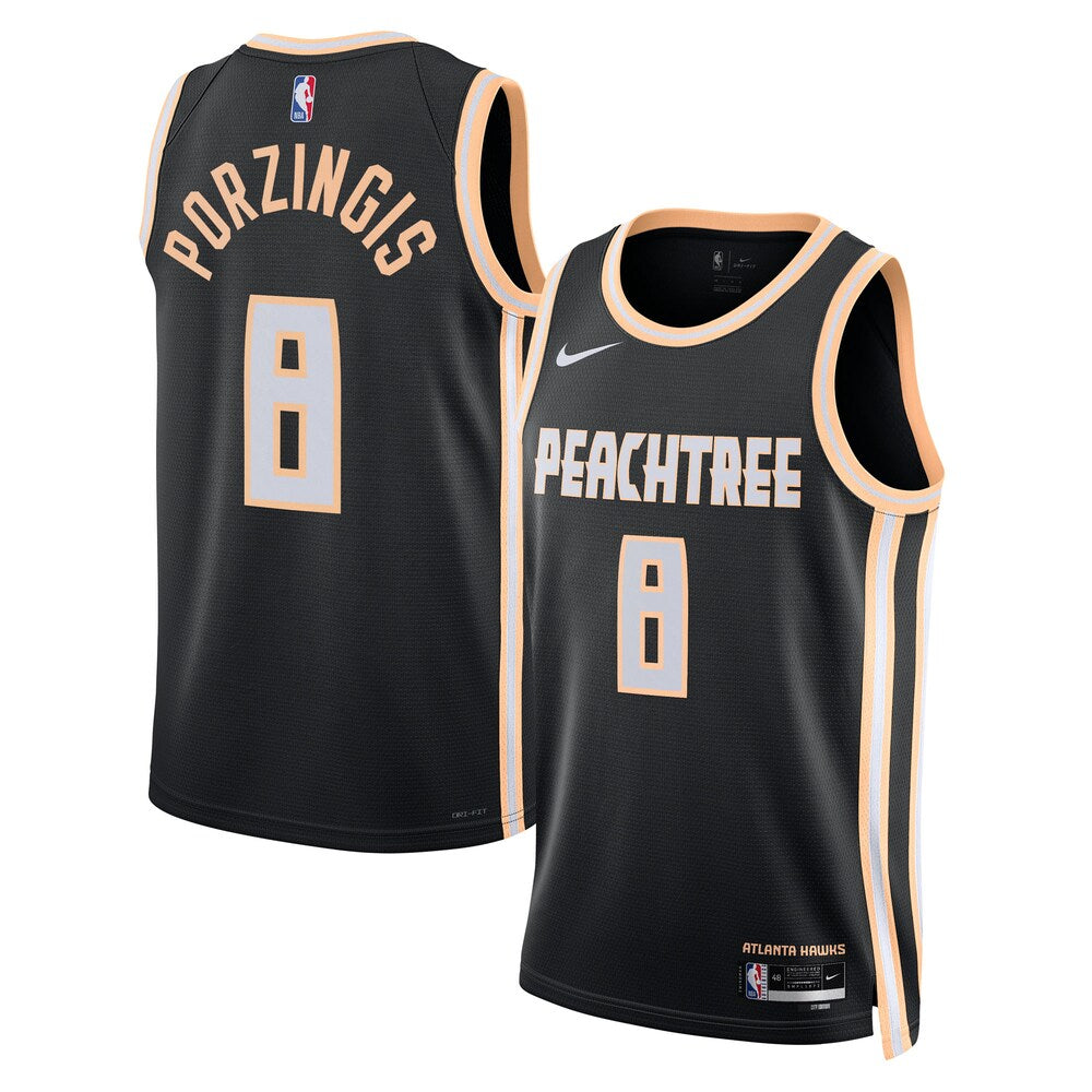 Atlanta Hawks 2025-26 City Edition Swingman Jersey Black Kristaps Porzingis Unisex | Stitched Jersey RTJS 12135
