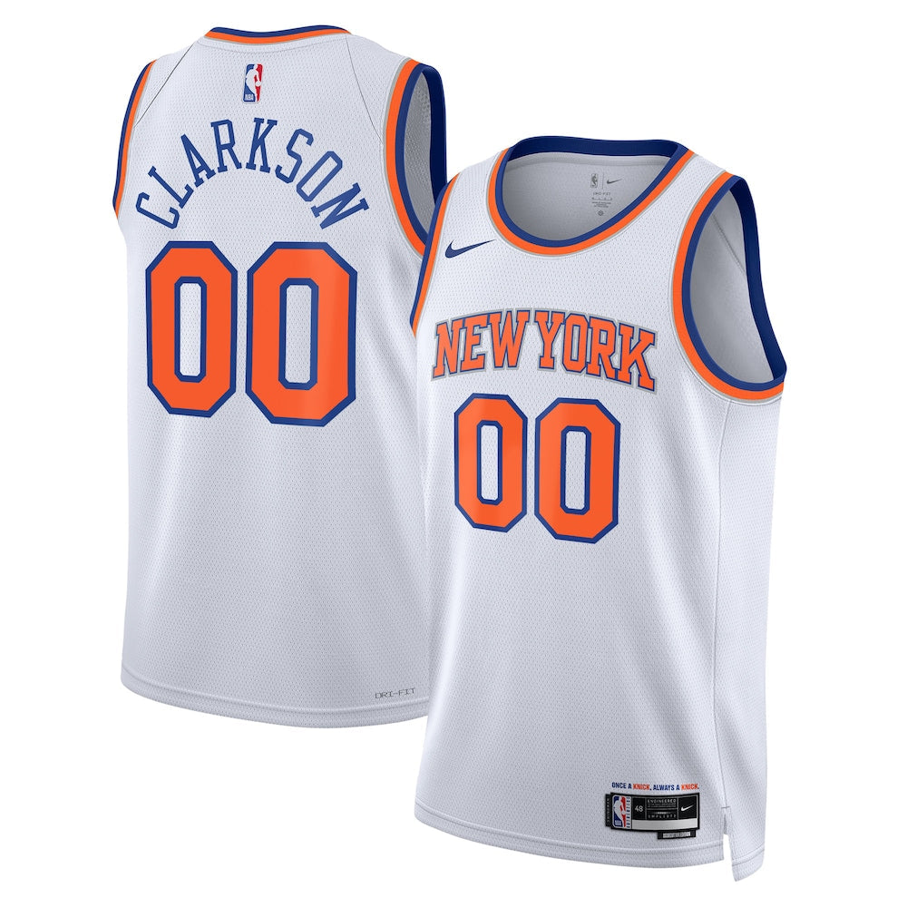 New York Knicks Association Edition Swingman Jersey White Jordan Clarkson Unisex | Stitched Jersey RTJS 12128