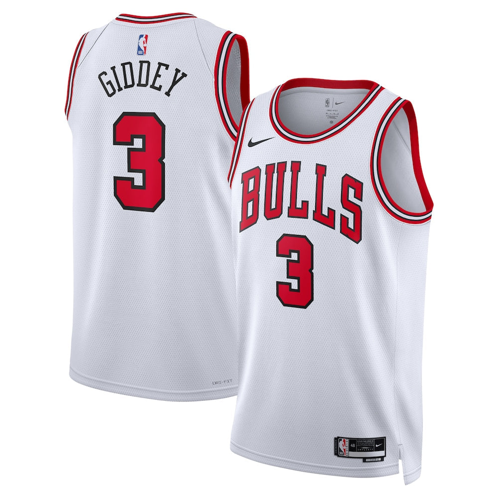 Chicago Bulls Association Edition Swingman Jersey White Josh Giddey Unisex | Stitched Jersey RTJS 12108