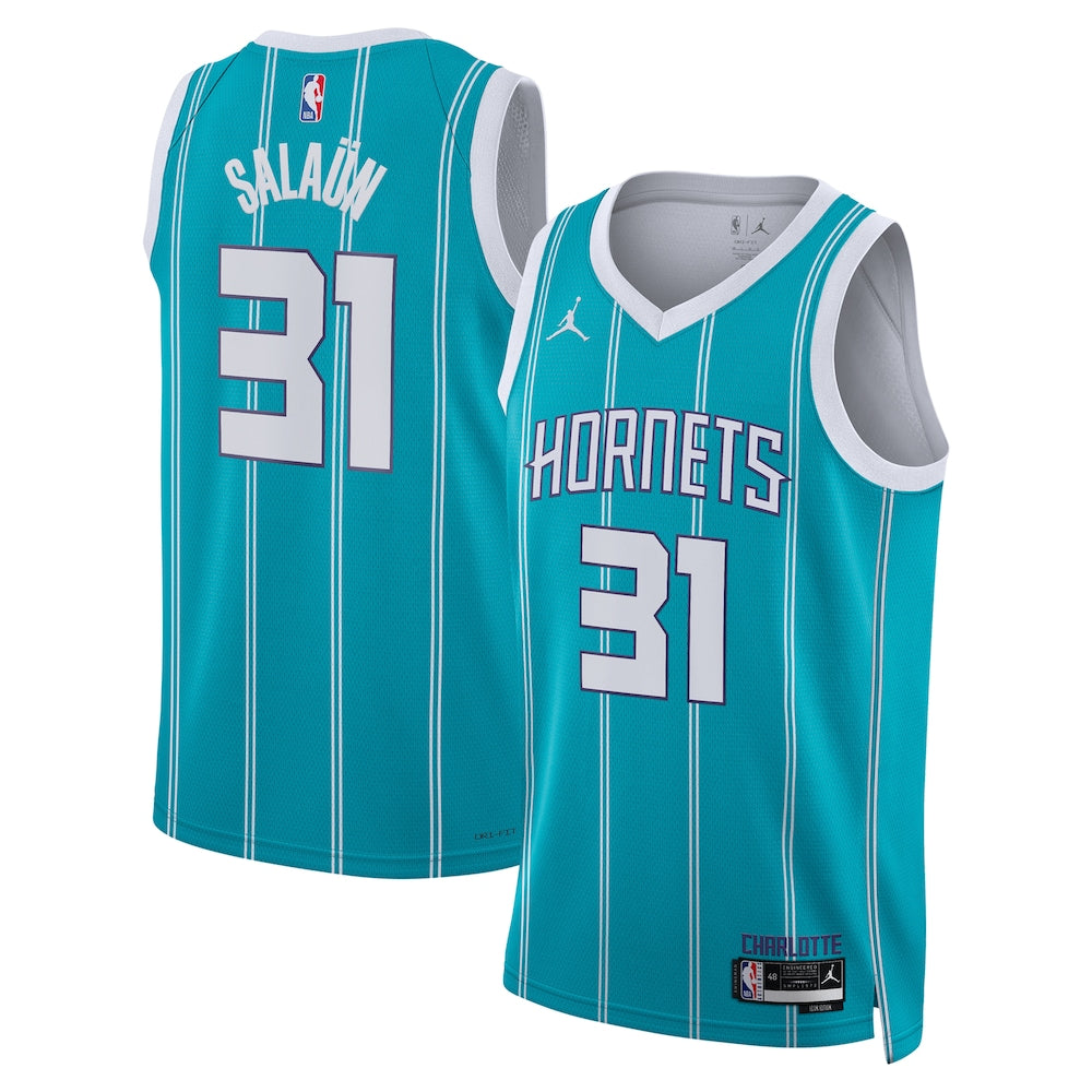 Charlotte Hornets Jordan Brand Icon Edition Swingman Jersey Teal Tidjane Salan Unisex | Stitched Jersey RTJS 12102