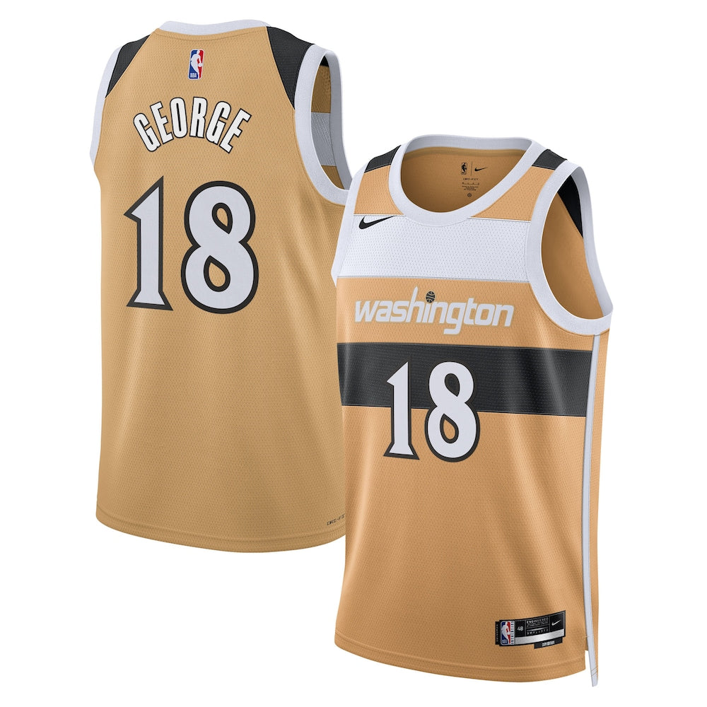 Washington Wizards 2025-26 City Edition Swingman Jersey Tan Kyshawn George Unisex | Stitched Jersey RTJS 12101