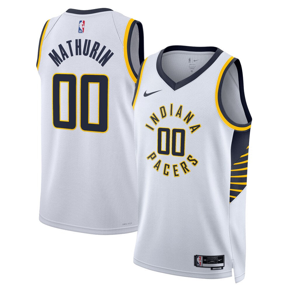Indiana Pacers Association Edition Swingman Jersey White Bennedict Mathurin Unisex | Stitched Jersey RTJS 12091