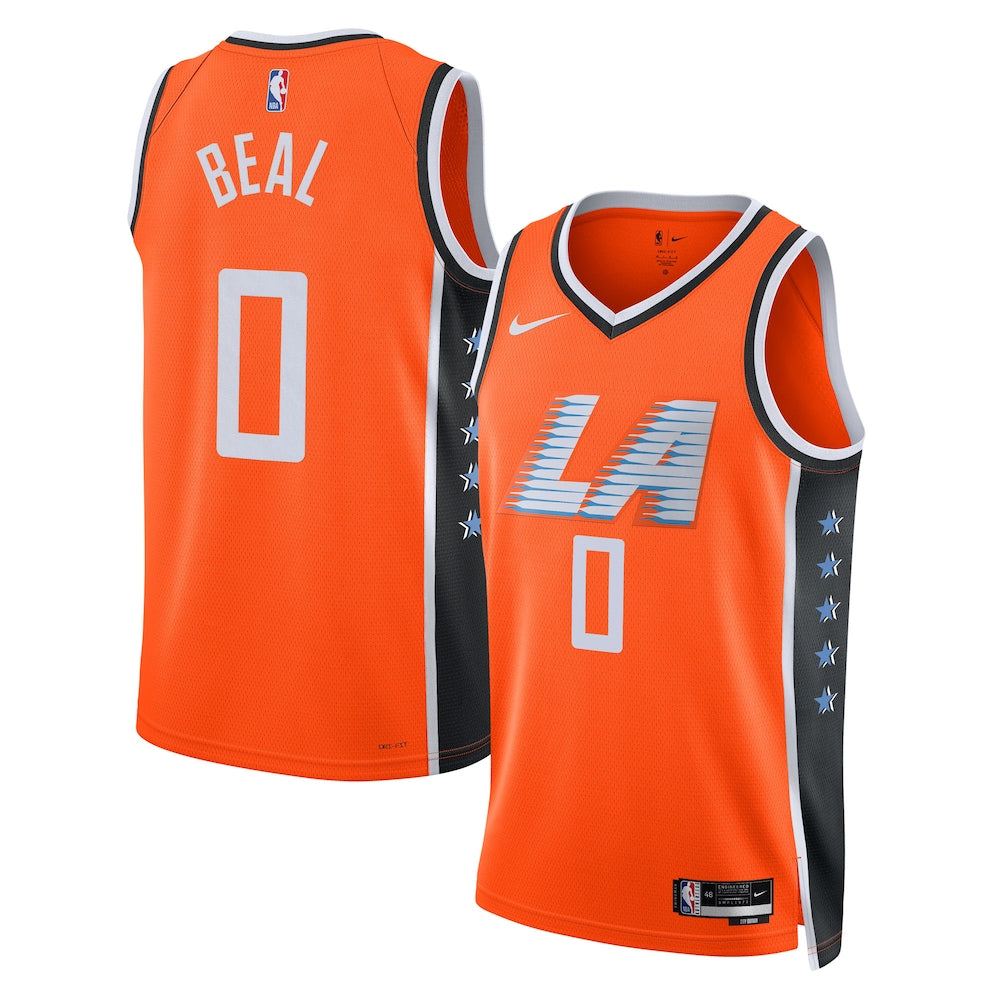 La Clippers 2025-26 City Edition Swingman Jersey Orange Bradley Beal Unisex | Stitched Jersey RTJS 12072