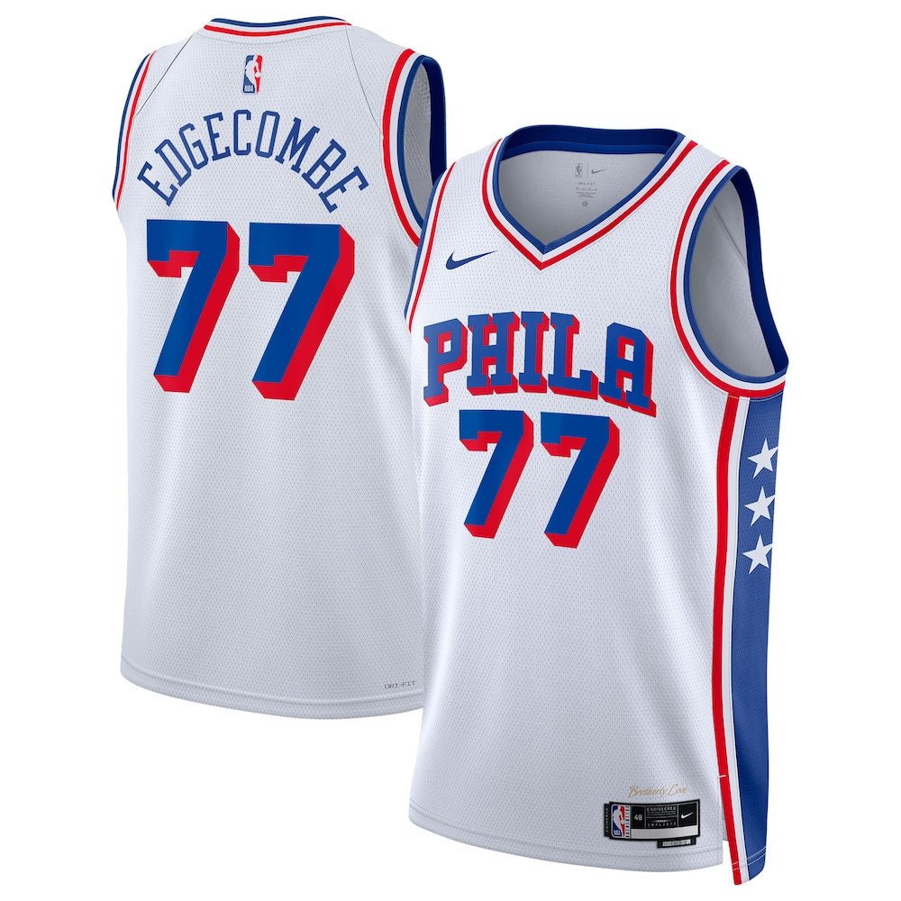 Philadelphia 76Ers Association Edition Swingman Jersey White Vj Edgecombe Unisex | Stitched Jersey RTJS 12056