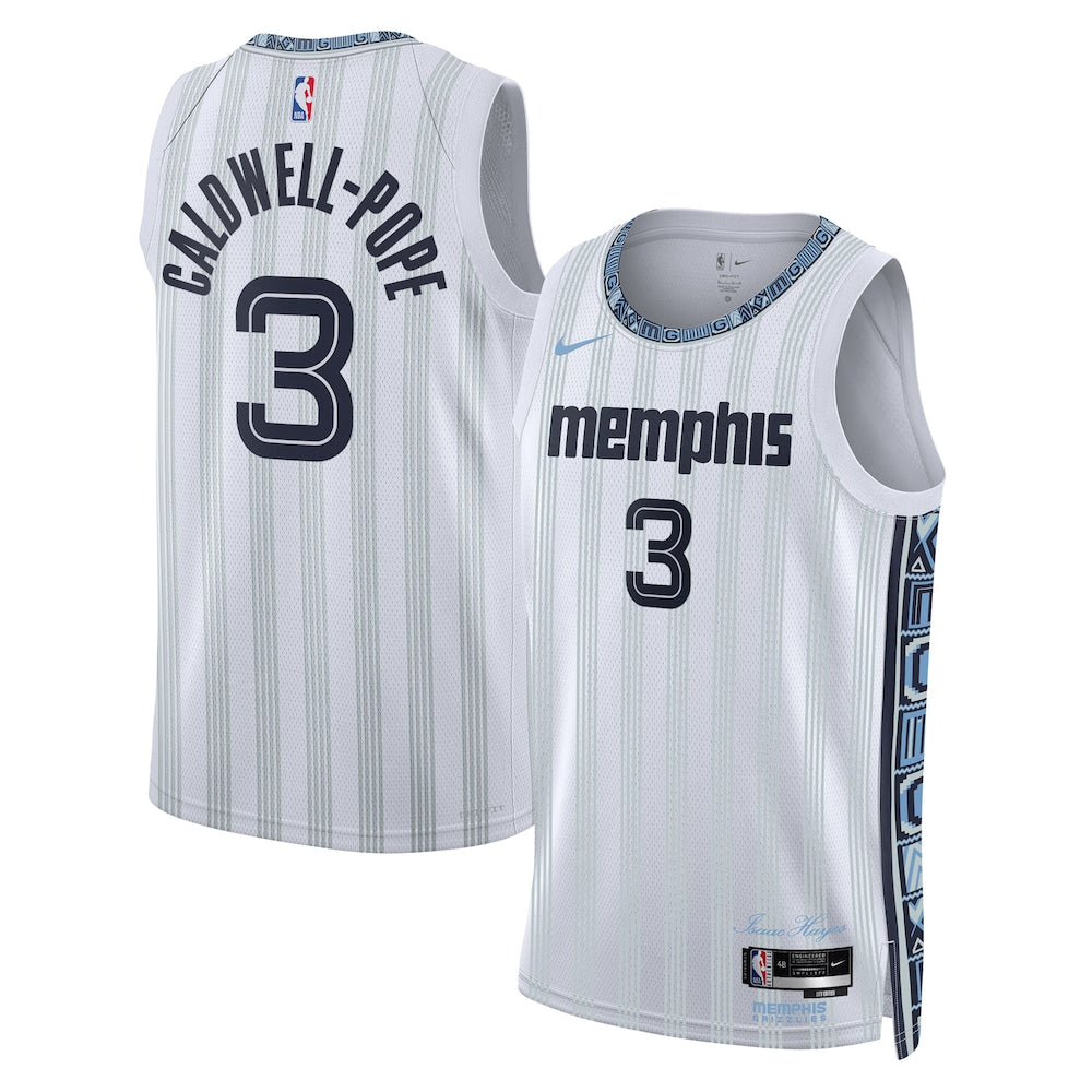Memphis Grizzlies 2025-26 City Edition Swingman Jersey Gray Kentavious Caldwell Pope Unisex | Stitched Jersey RTJS 12032