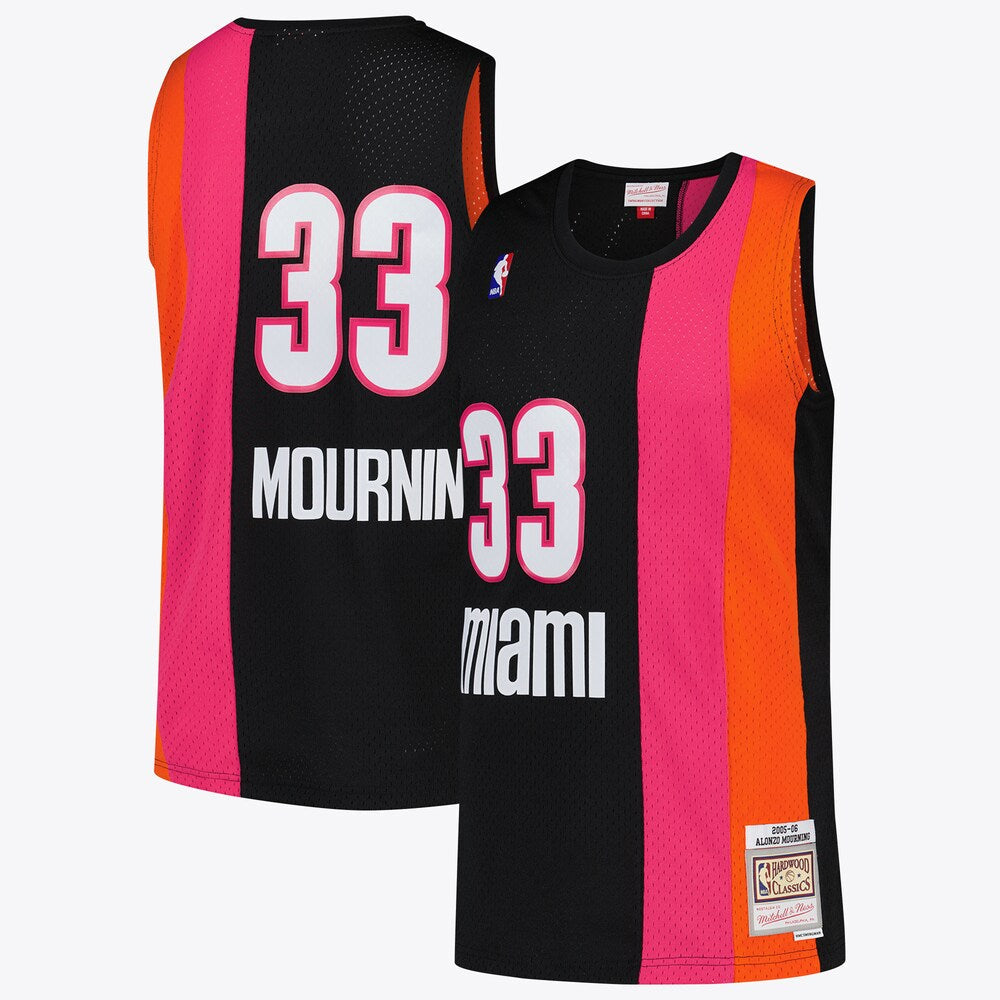 Miami Heat Nba Alonzo Mourning Hardwood Classics Road Jersey By Mens | Stitched Jersey RTJS 12031