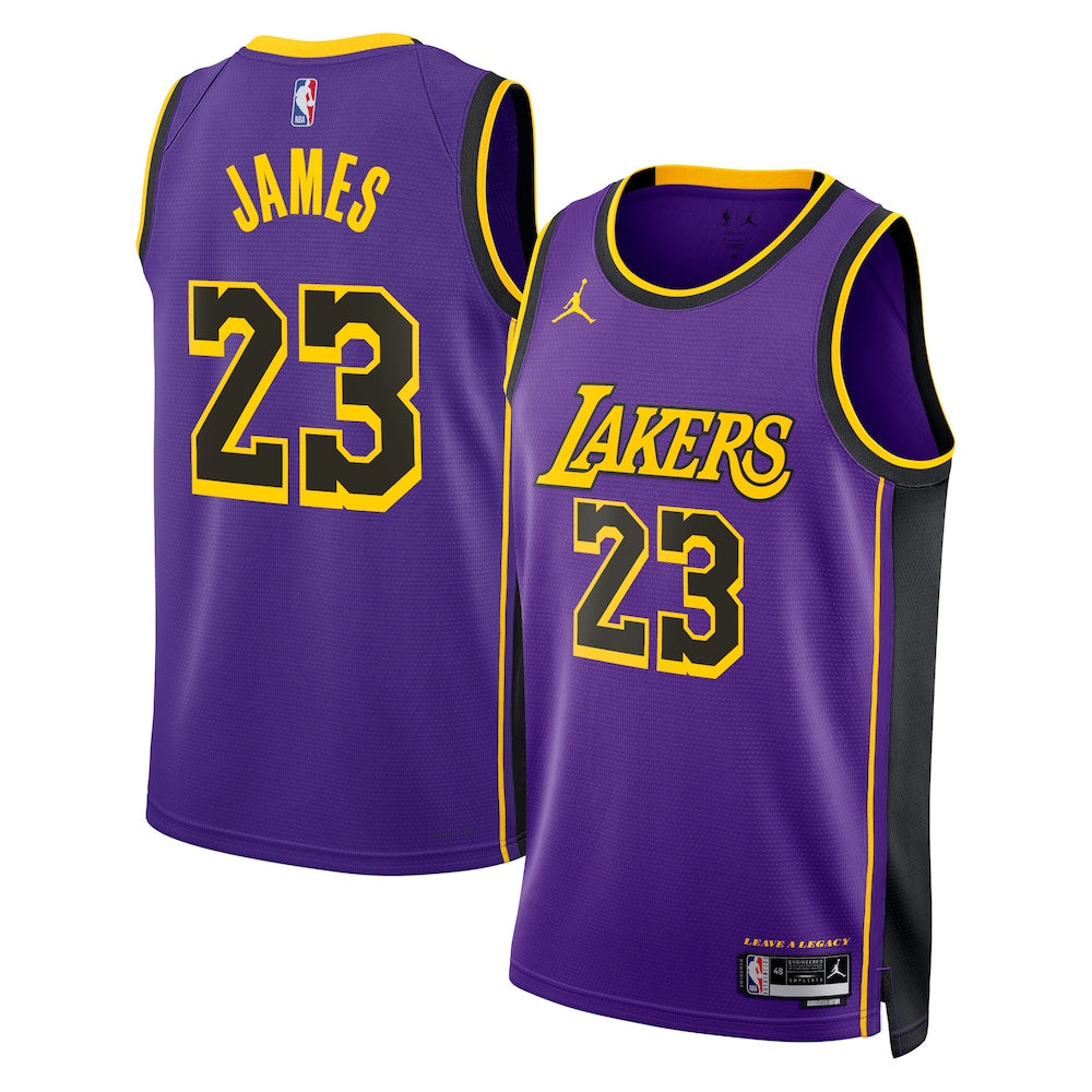 Los Angeles Lakers Jordan Statement Edition Swingman Jersey Purple Lebron James Unisex | Stitched Jersey RTJS 12020