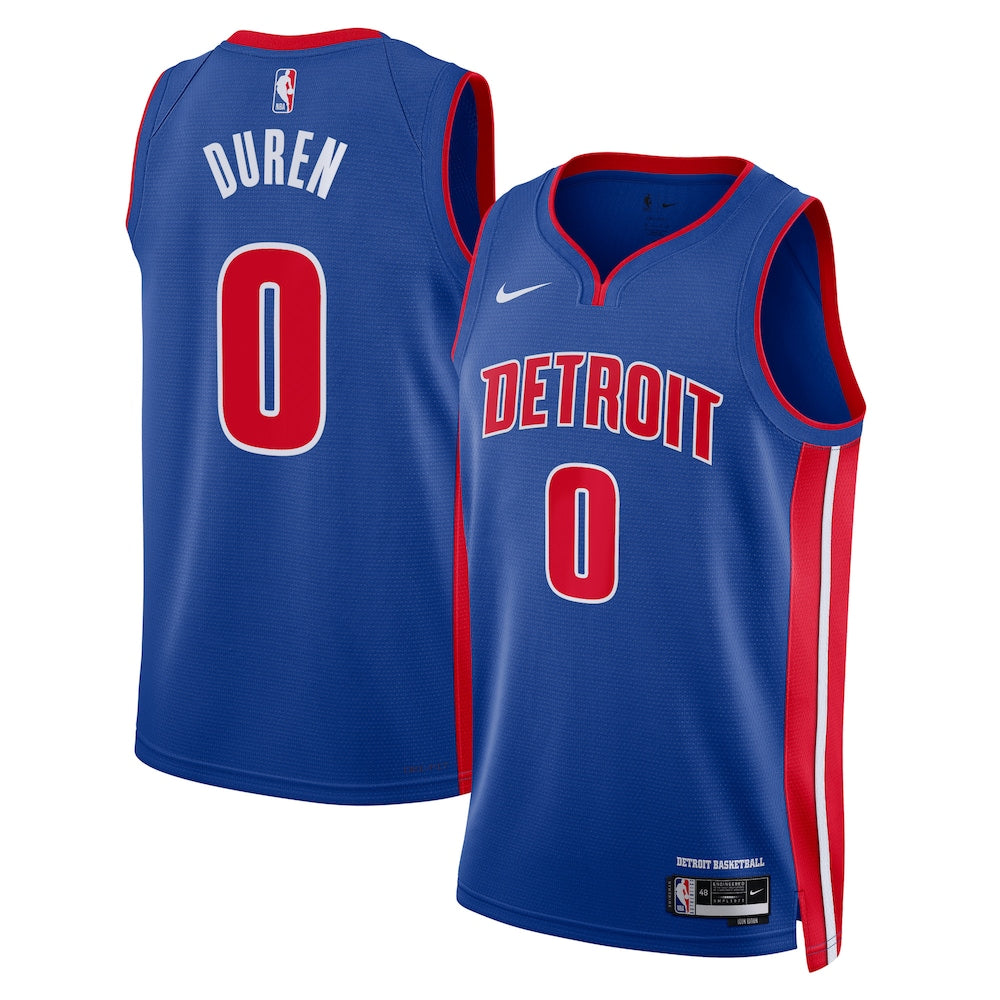 Detroit Pistons Icon Edition Swingman Jersey Blue Jalen Duren Unisex | Stitched Jersey RTJS 12010