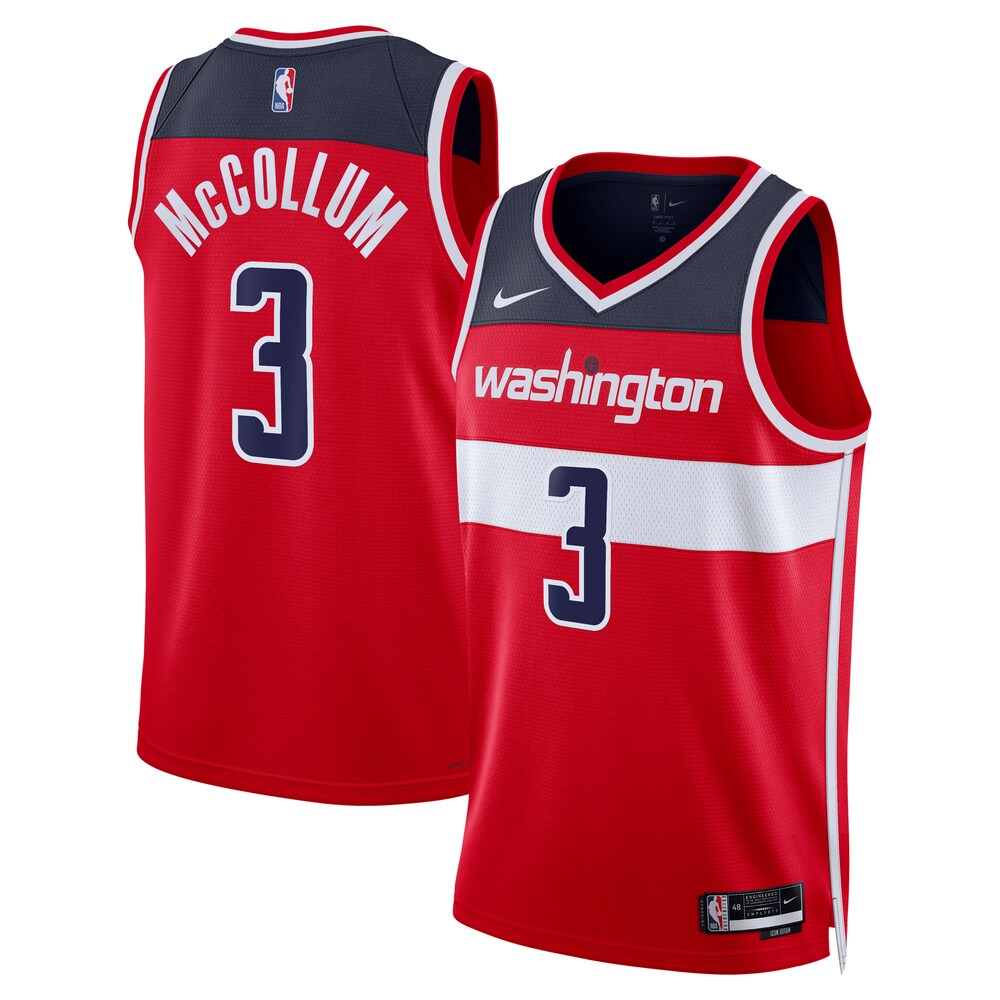 Washington Wizards Icon Edition Swingman Jersey Red Cj Mccollum Unisex | Stitched Jersey RTJS 11989