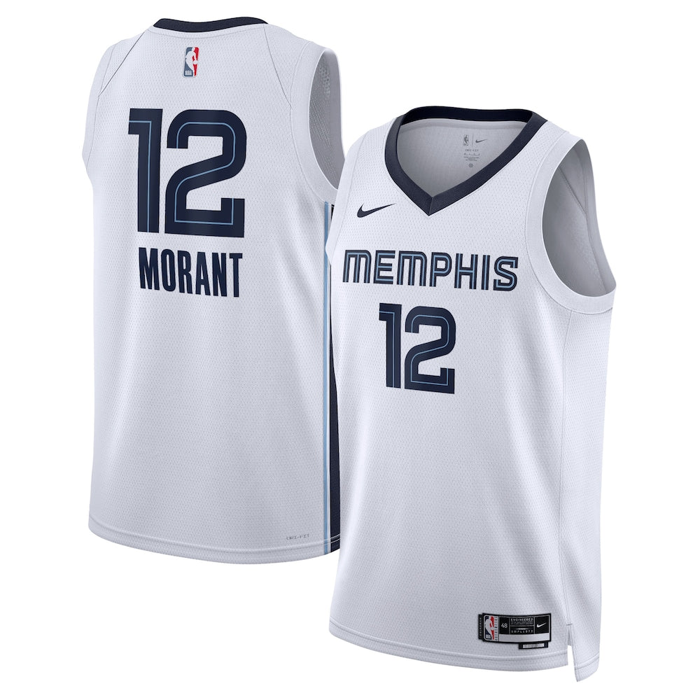 Memphis Grizzlies Association Edition Swingman Jersey White Ja Morant Unisex | Stitched Jersey RTJS 11988