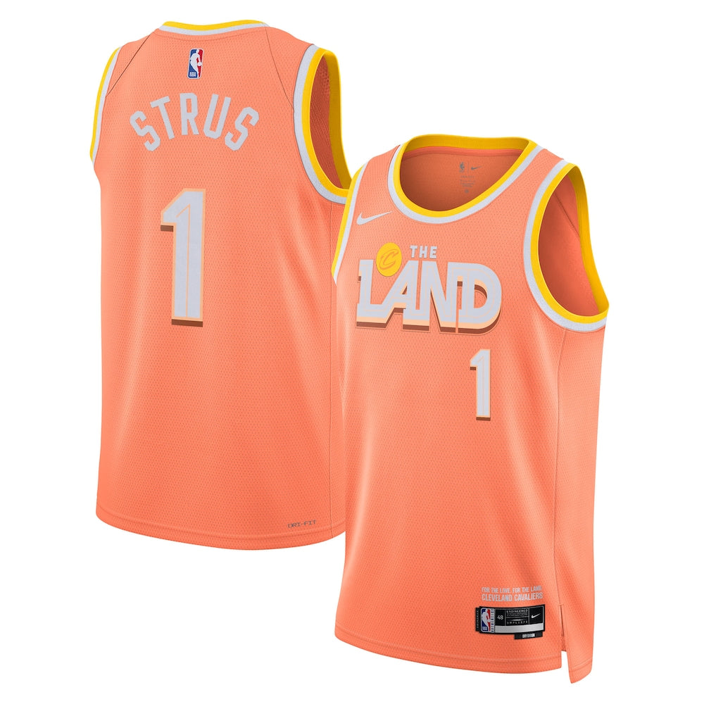 Cleveland Cavaliers 2025-26 City Edition Swingman Jersey Orange Max Strus Unisex | Stitched Jersey RTJS 11966