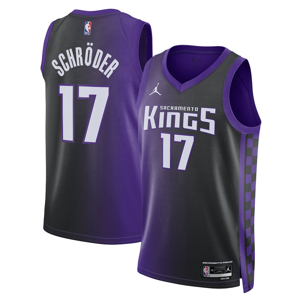 Sacramento Kings Jordan Brand Statement Edition Swingman Jersey Purple Dennis Schroder Unisex | Stitched Jersey RTJS 11964