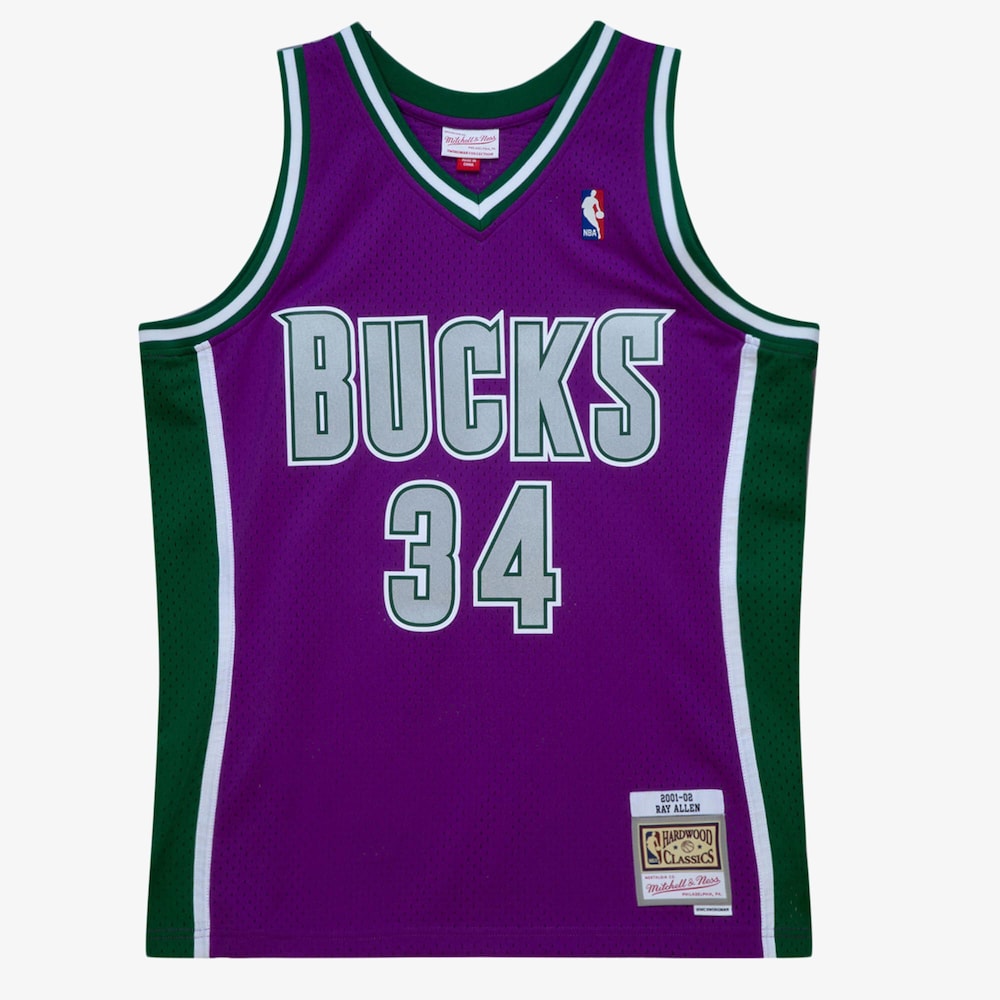 Milwaukee Bucks Swingman Jersey Ray Allen 2001 02 | Stitched Jersey RTJS 11971