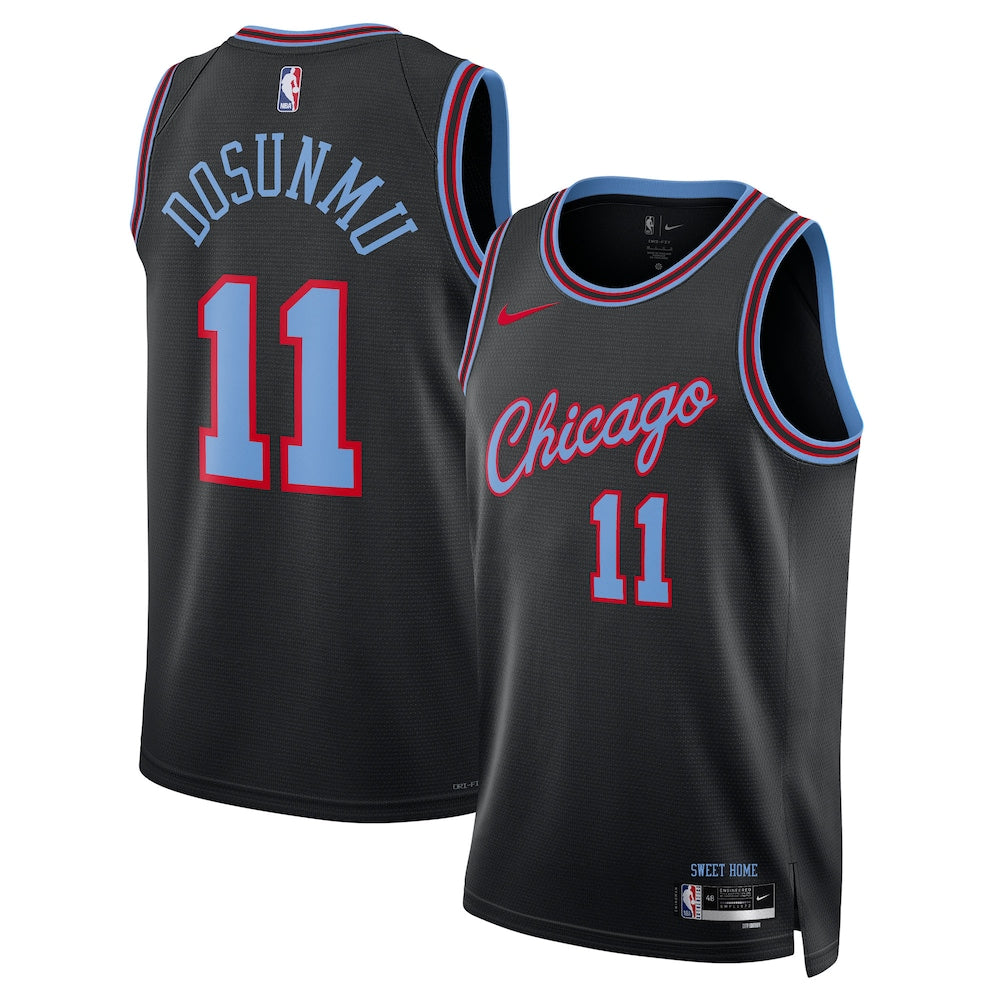 Chicago Bulls 2025-26 City Edition Swingman Jersey Black Ayo Dosunmu Unisex | Stitched Jersey RTJS 11972