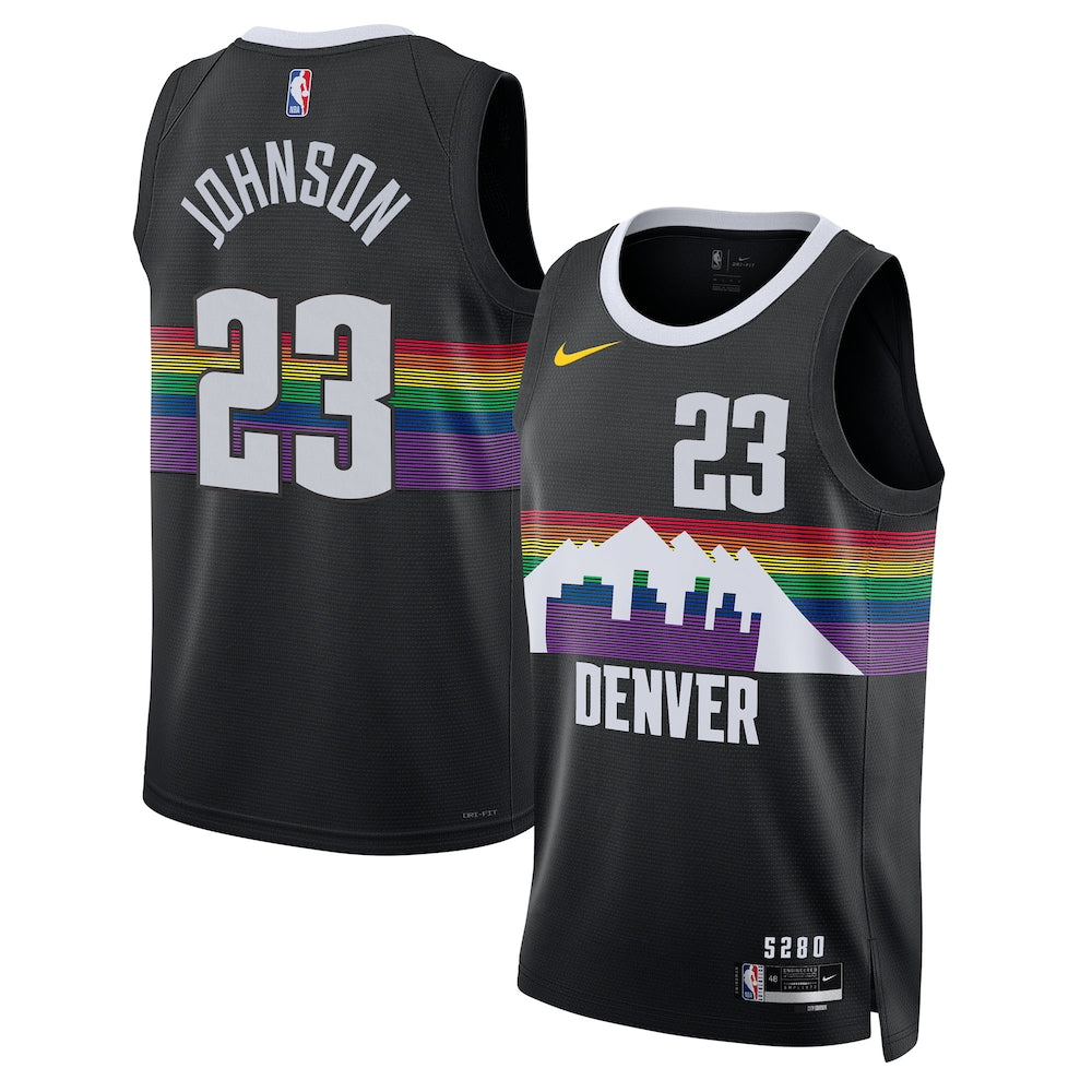Denver Nuggets 2025-26 City Edition Swingman Jersey Black Cameron Johnson Unisex | Stitched Jersey RTJS 11970