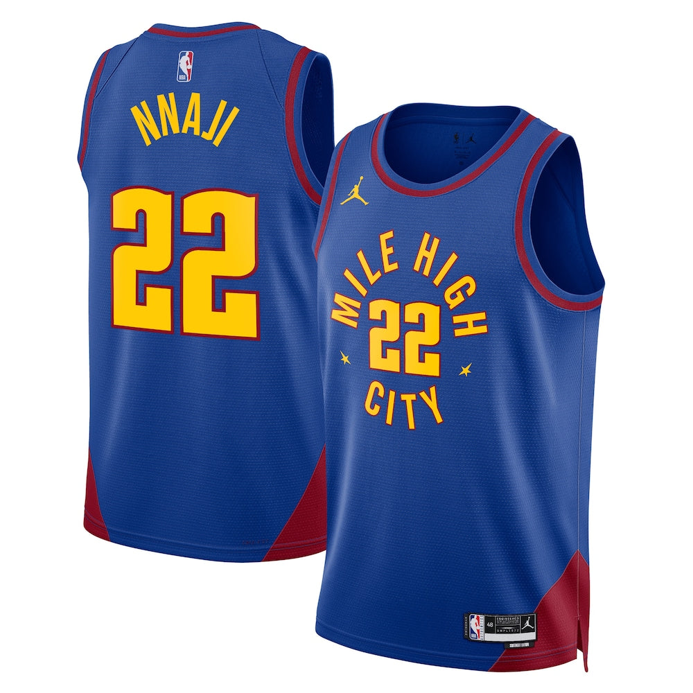 Denver Nuggets Jordan Statement Edition Swingman Jersey Blue Zeke Nnaji Unisex | Stitched Jersey RTJS 11957