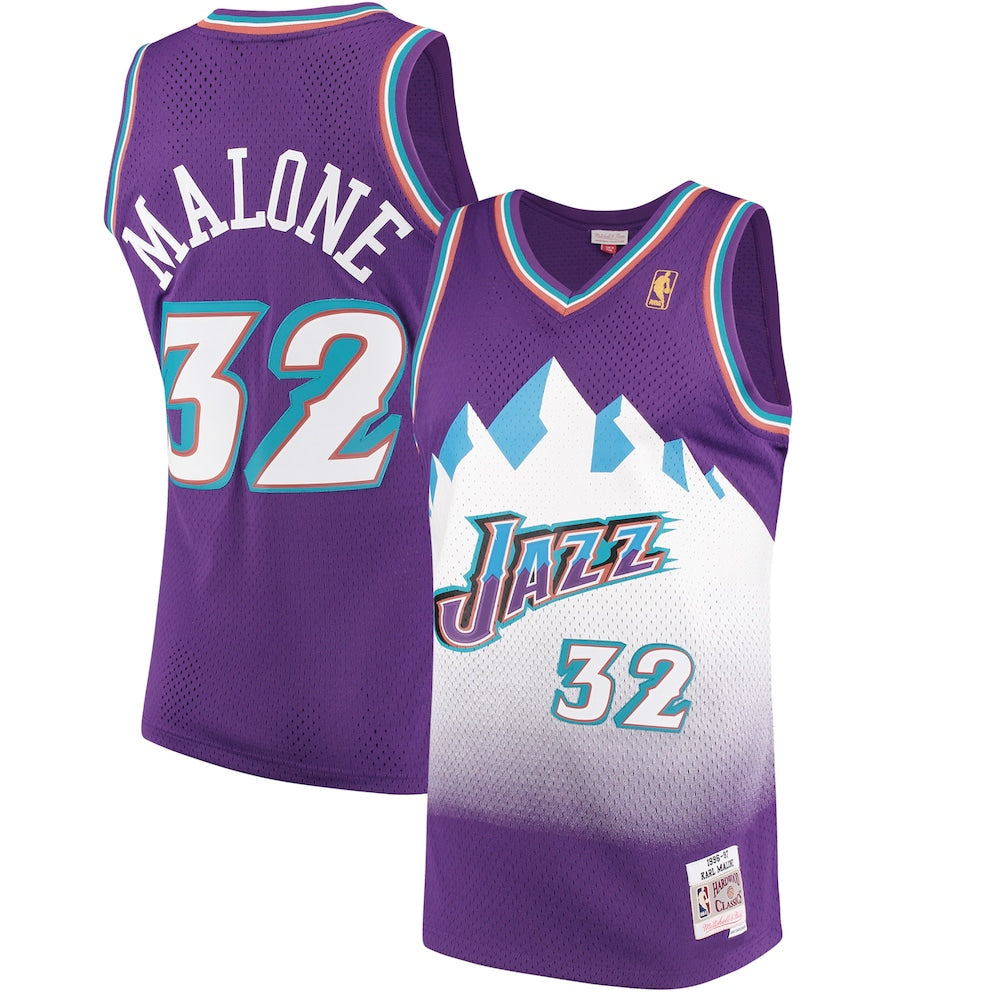 Karl Malone Purple Utah Jazz 1996 97 Hardwood Classics Swingman Jersey | Stitched Jersey RTJS 11955