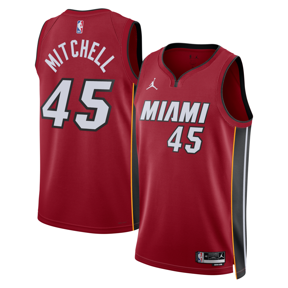 Miami Heat Jordan Brand Statement Edition Swingman Jersey Red Davion Mitchell Unisex | Stitched Jersey RTJS 11952