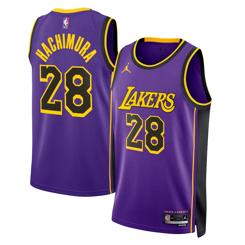 Los Angeles Lakers Jordan Statement Edition Swingman Jersey Purple Rui Hachimura Unisex | Stitched Jersey RTJS 11939