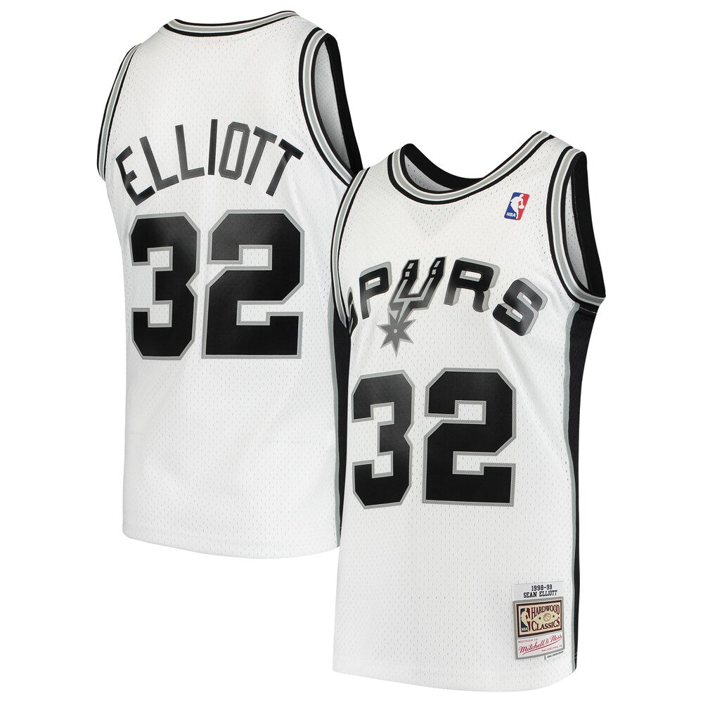 Sean Elliott White San Antonio Spurs 1998 99 Hardwood Classics Swingman Jersey | Stitched Jersey RTJS 11933