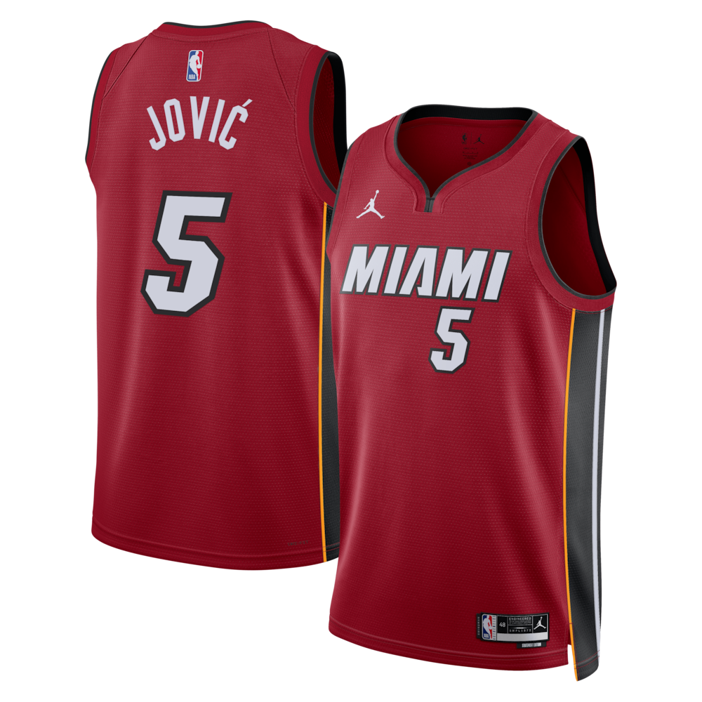 Miami Heat Jordan Brand Statement Edition Swingman Jersey Red Nikola Jovi Unisex | Stitched Jersey RTJS 11923