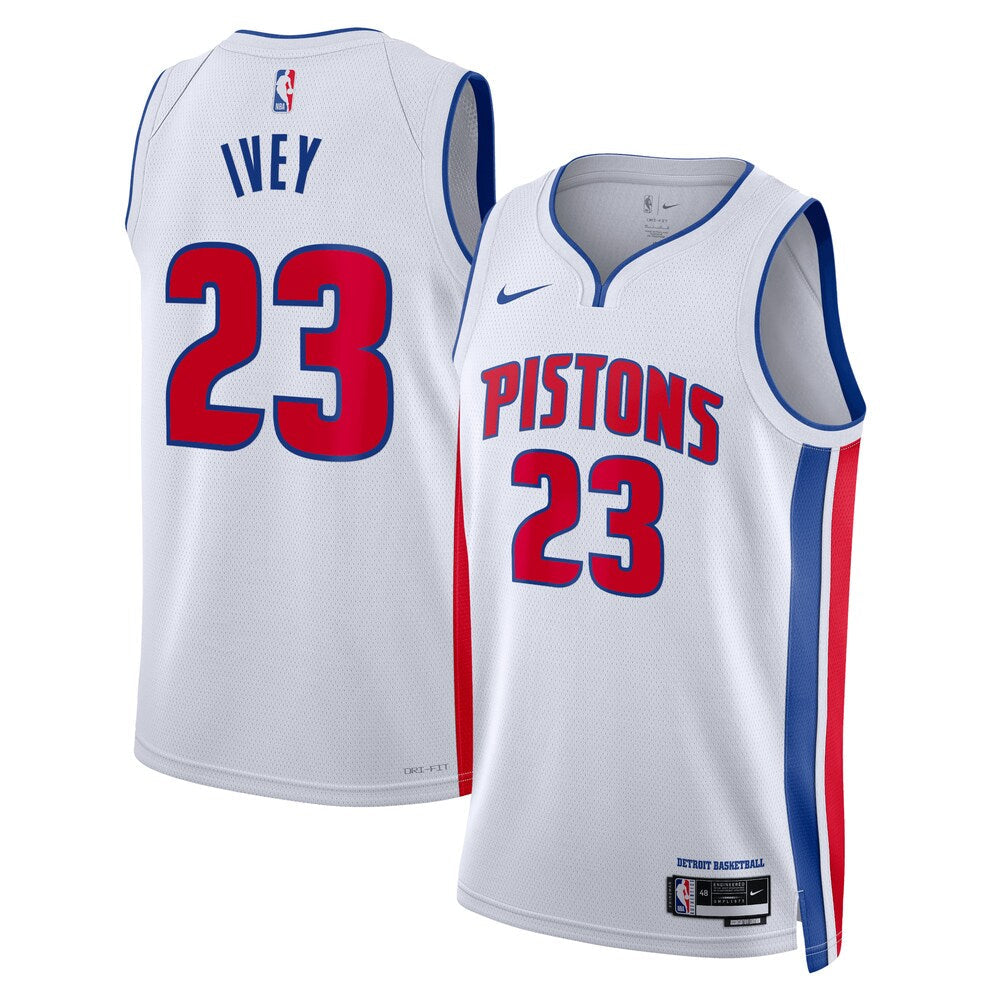 Detroit Pistons Association Edition Swingman Jersey White Jaden Ivey Unisex | Stitched Jersey RTJS 11911