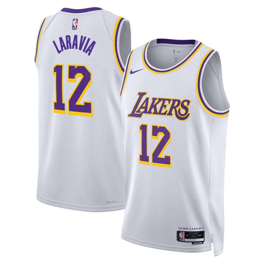 Los Angeles Lakers Association Edition Swingman Jersey White Jake Laravia Unisex | Stitched Jersey RTJS 11914