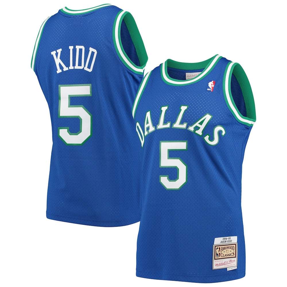 Jason Kidd Blue Dallas Mavericks 1994 95 Hardwood Classics Swingman Player Jersey | Stitched Jersey RTJS 11906