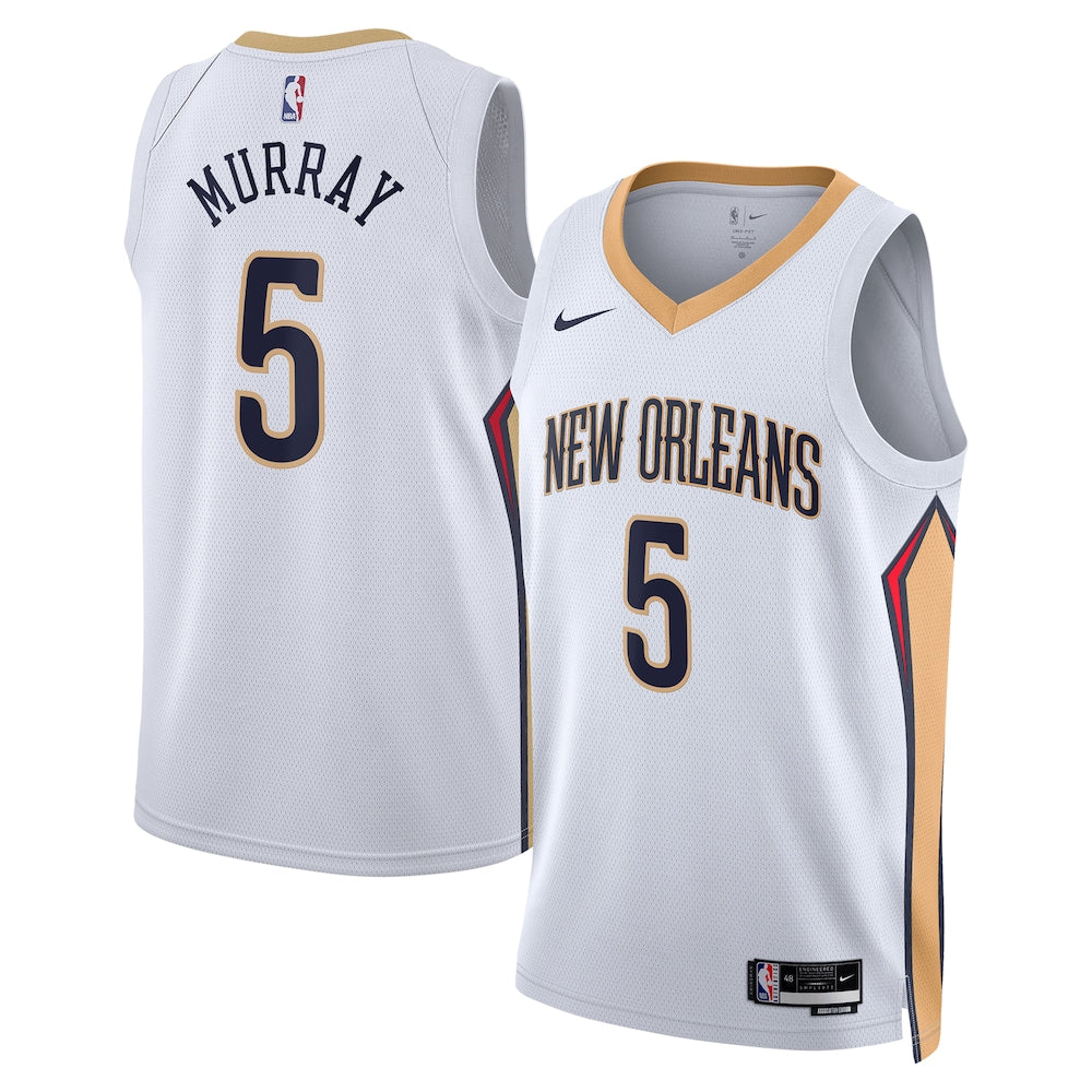 New Orleans Pelicans Association Edition Swingman Jersey White Dejounte Murray Unisex | Stitched Jersey RTJS 11905