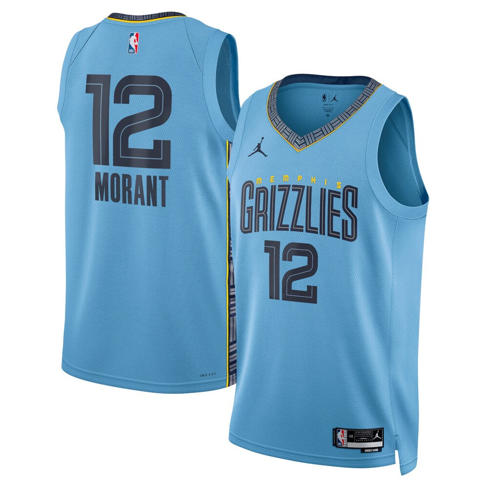 Memphis Grizzlies Jordan Statement Edition Swingman Jersey Light Blue Ja Morant Unisex | Stitched Jersey RTJS 11898