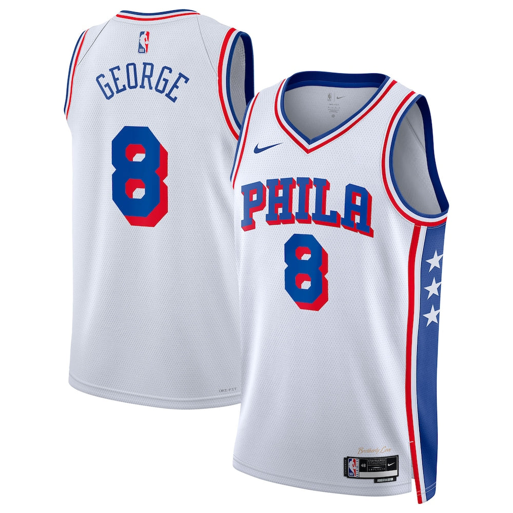 Philadelphia 76Ers Association Edition Swingman Jersey White Paul George Unisex | Stitched Jersey RTJS 11881